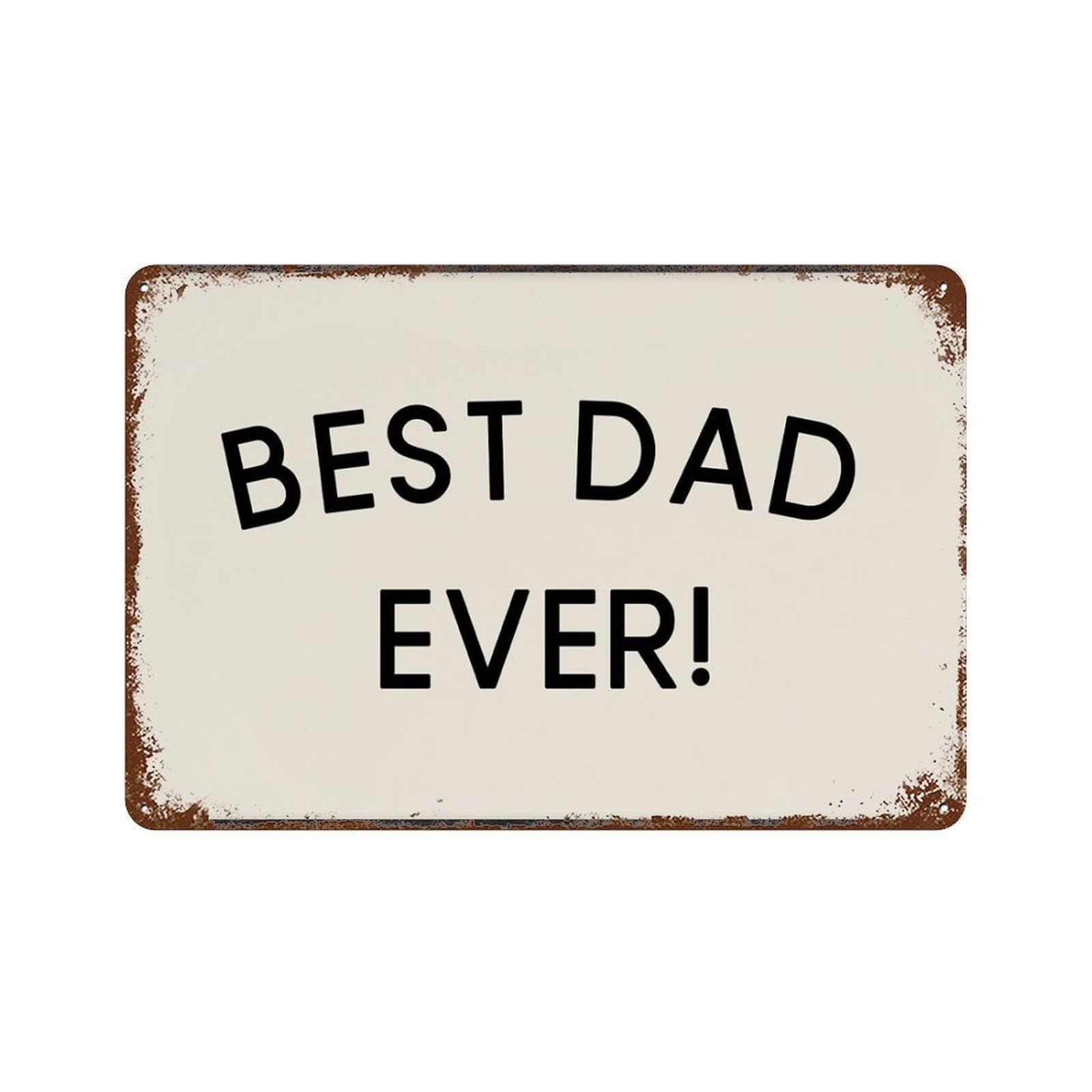 xiaoxiaoshen Best Dad Ever Minimalist Wall Art, Neutral Father's Day Quote Wall Decor Art Metal Tin Poster Modern Home Decor Art Home Bar Shop Decorations Vintage Sign 20x30cm
