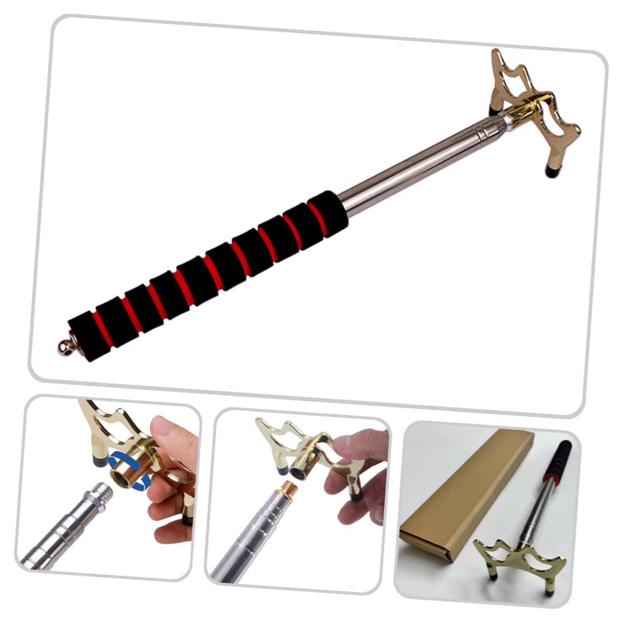 ORFOFE Support de Queue de Billard Télescopique avec Tête Amovible Porte-queues Stable et Portable Accessoire Pratique pour Tables de Billard et Snooker à Domicile