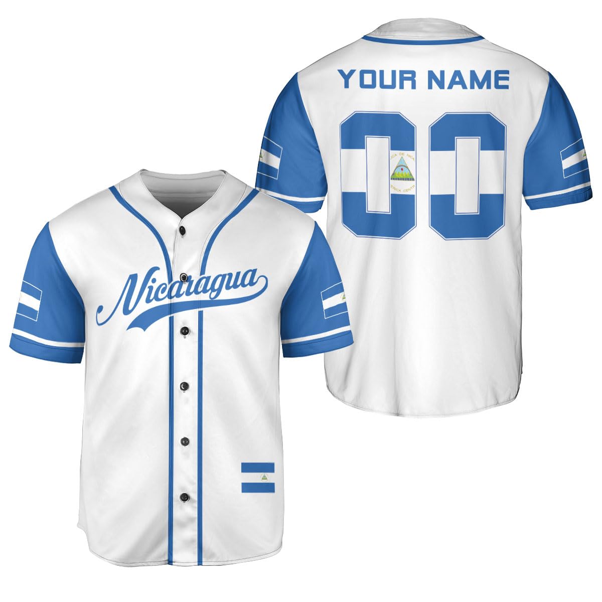 Podagree Personalized Nicaragua Baseball Jersey Shirt Name Nicaraguan Baseball Jersey for Men & Women Nicaraguan Camisas (NC2)