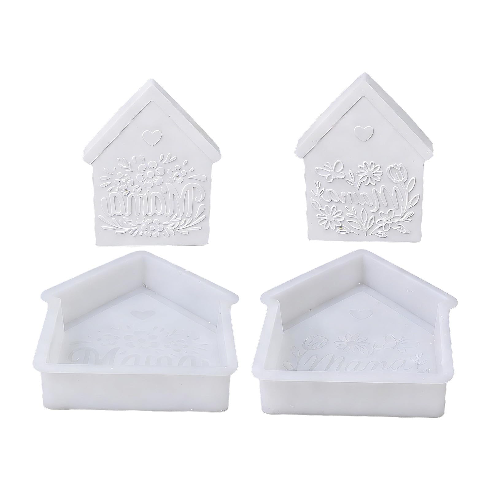 Osniyaw Multicolor Pack Of 2 Mother's Day House Ornaments, Silicone Moulds For Cement Plaster, Crafts And Home Decorations, Gift Items, Mother's Day House Decoration Mould
