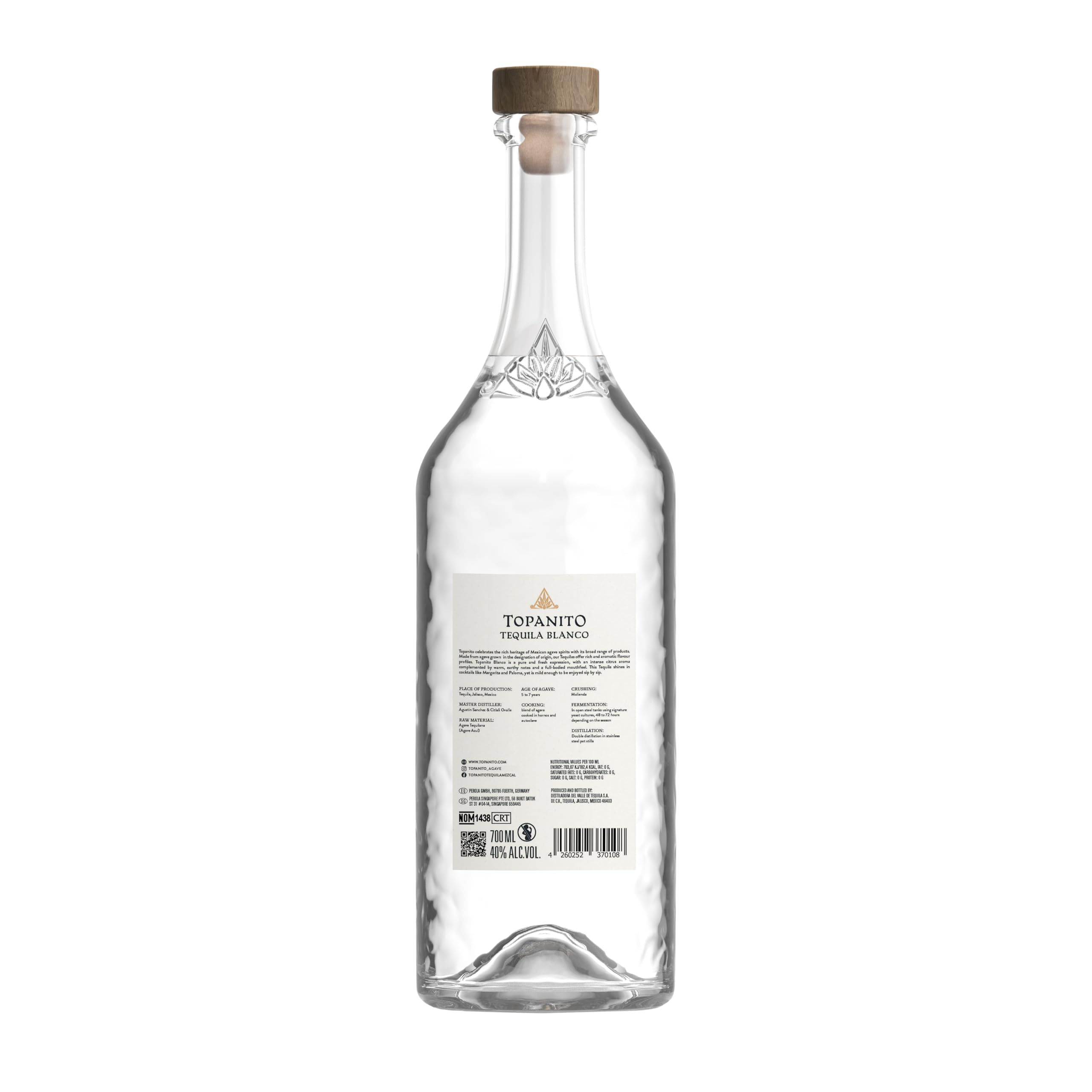 Topanito Blanco Tequila 100% Agave 40% vol. (1x0,7l)