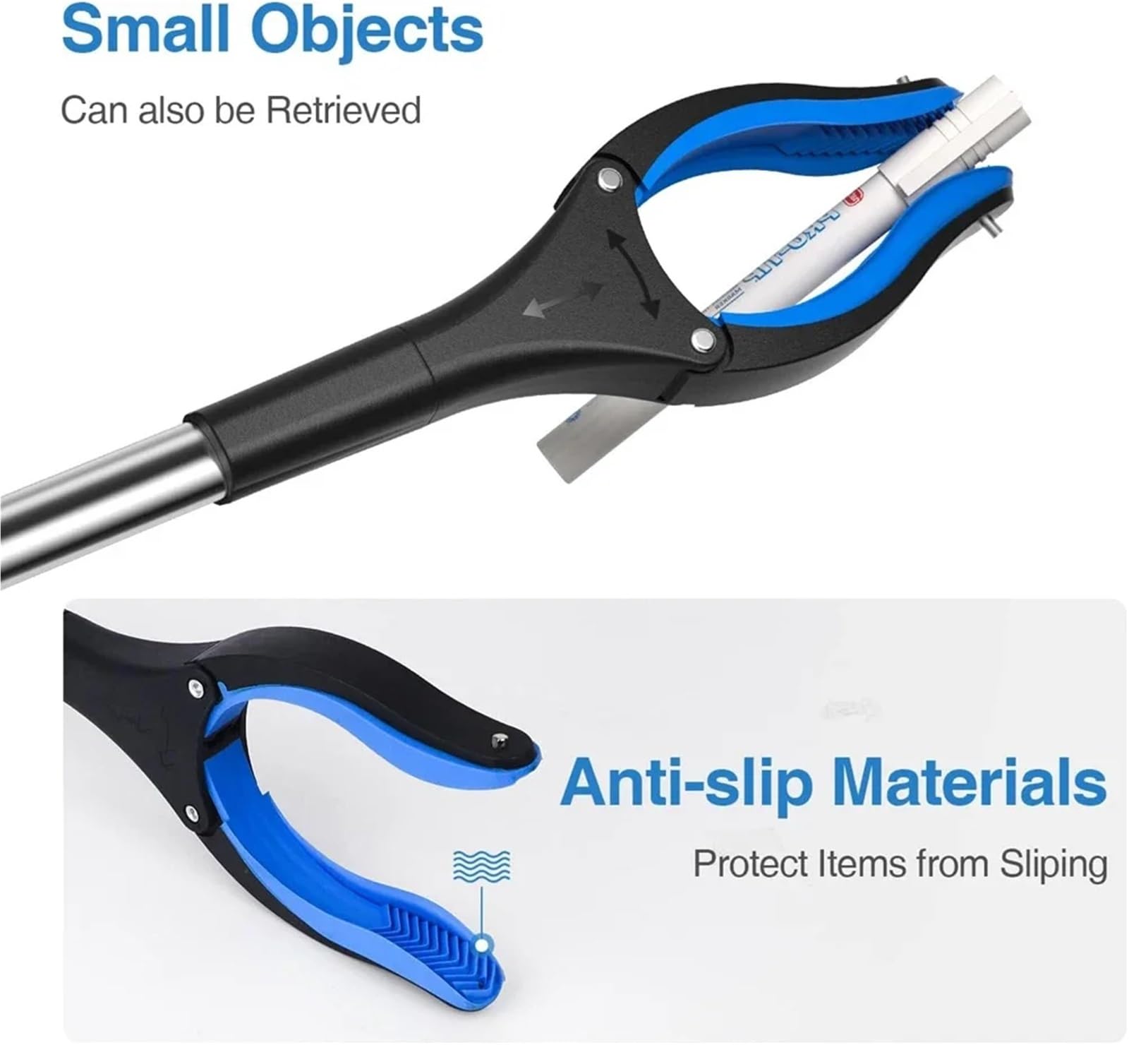 Herramienta de Agarre Reacher, recogedores Plegables for Personas Mayores, Ligero, Extra Largo, práctico, recogedor Basura, Herramientas Recogida para Jardín(Blue)