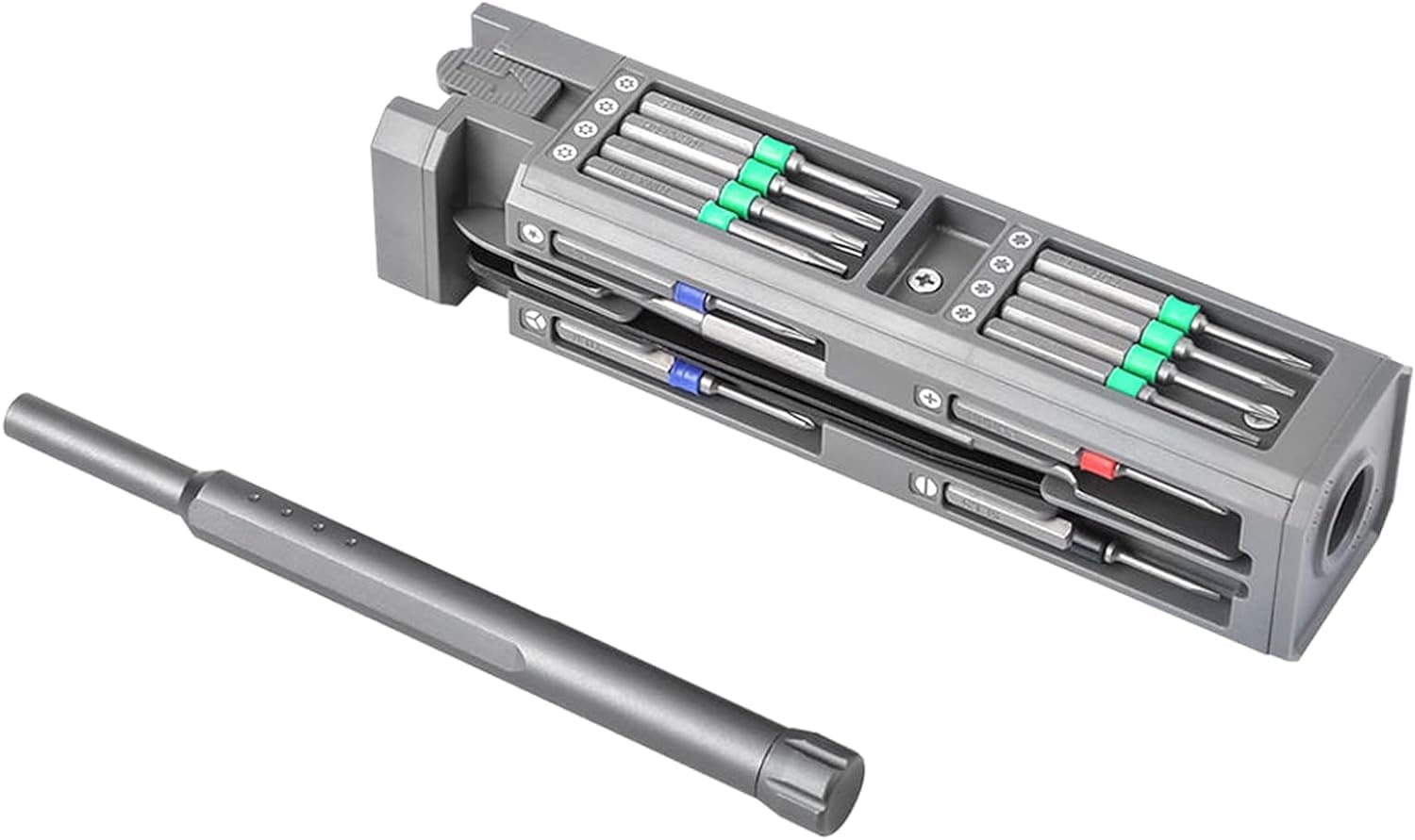 Precyzyjny zestaw wkrętaków, mini zdejmowany zestaw wkrętaków magnetycznych z aluminiową obudową, bity śrubokręt do naprawy narzędzia do elektroniki, komputera, oczu