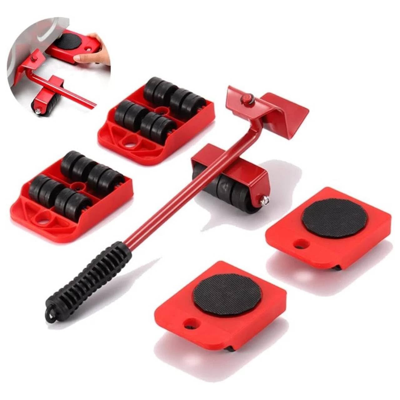 5PCS Heavy Duty Furniture Mover Tool Set – 150KG/330LBS Capacity Lifter & Sliders Kit, 360° Rotation Dolly Pads for Sofa, Bed, Cabinet, Fridge, Easy Safe Moving
