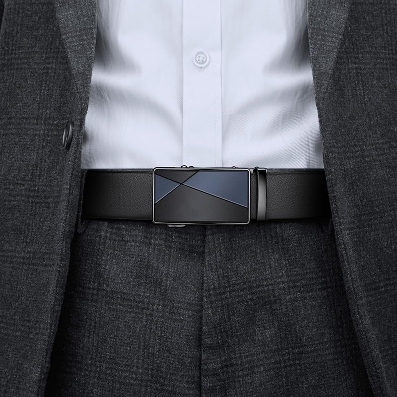 JSEIAJB Men's Belt Business and Leisure Automatic Buckle Pants Belt Belt Men's(130cm)3