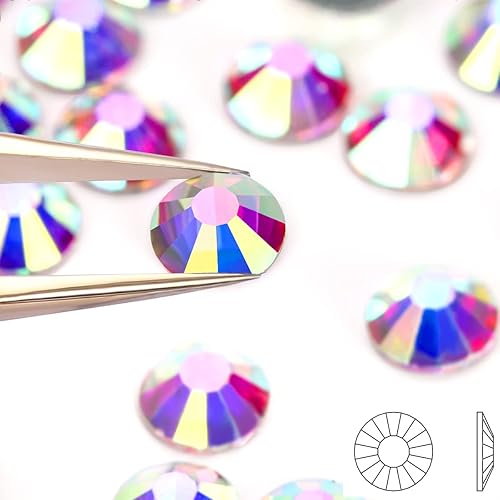 Miniatura 3 de Diamantes de imitación Hotfix con parte trasera plana para manualidades, diamantes de imitación AB de cristal redondos, gemas para ropa, zapatos,