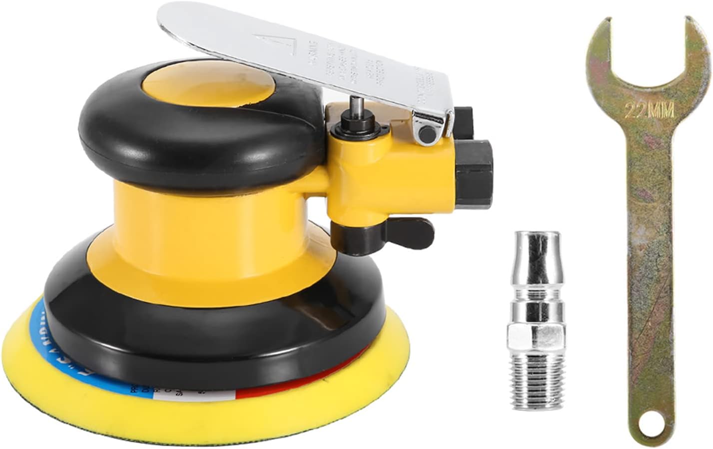 5" Handheld Pneumatic Air Sander Grinder Polisher, Professional 10000RPM Polishing Tool with Low Noise and Low Air Consumption for Wood Metal Stone Auto Body