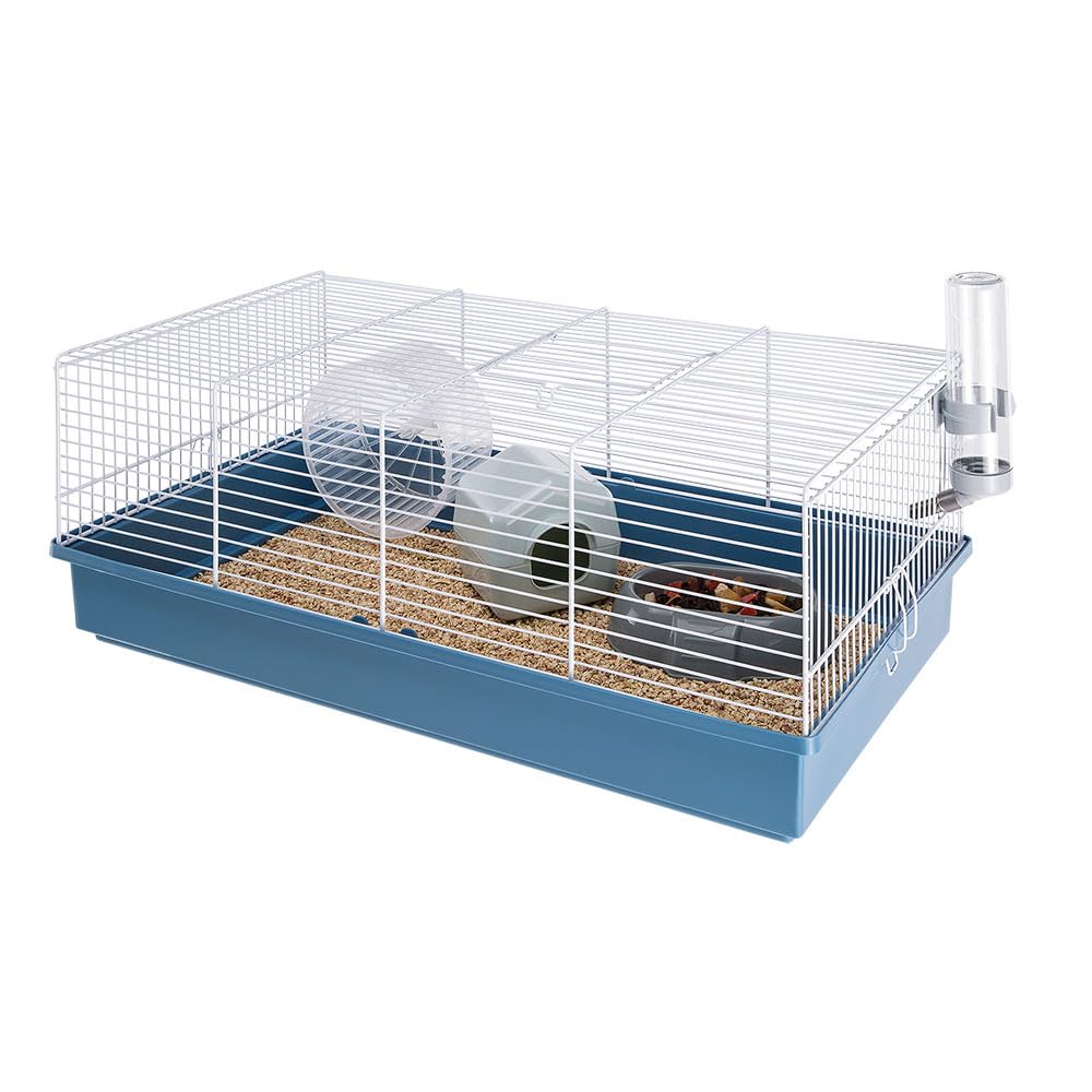 Ferplast Jaula para Roedores CRICETI 11 para Hamsters, en Metal, Accesorios incluidos: Pesebre, Bebedero, Casita, Rueda, 57,5x31xh21,5cm