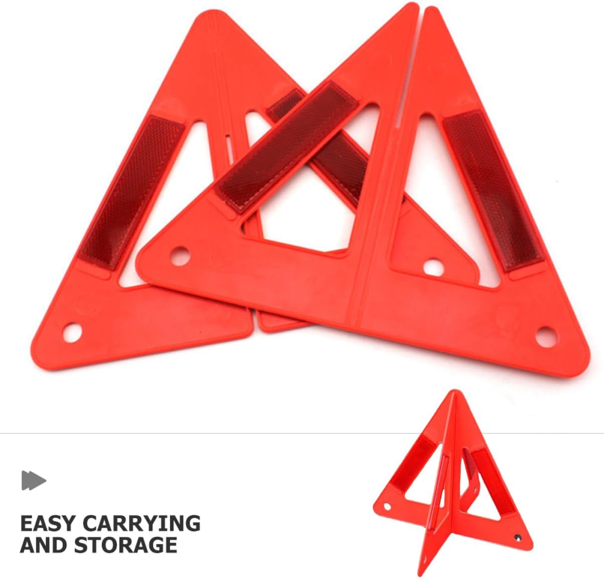 3pcs Car Emergency Reflective Roadside Triangles Safety Warning Signs Reflective Roadside Safety Triangle Signs