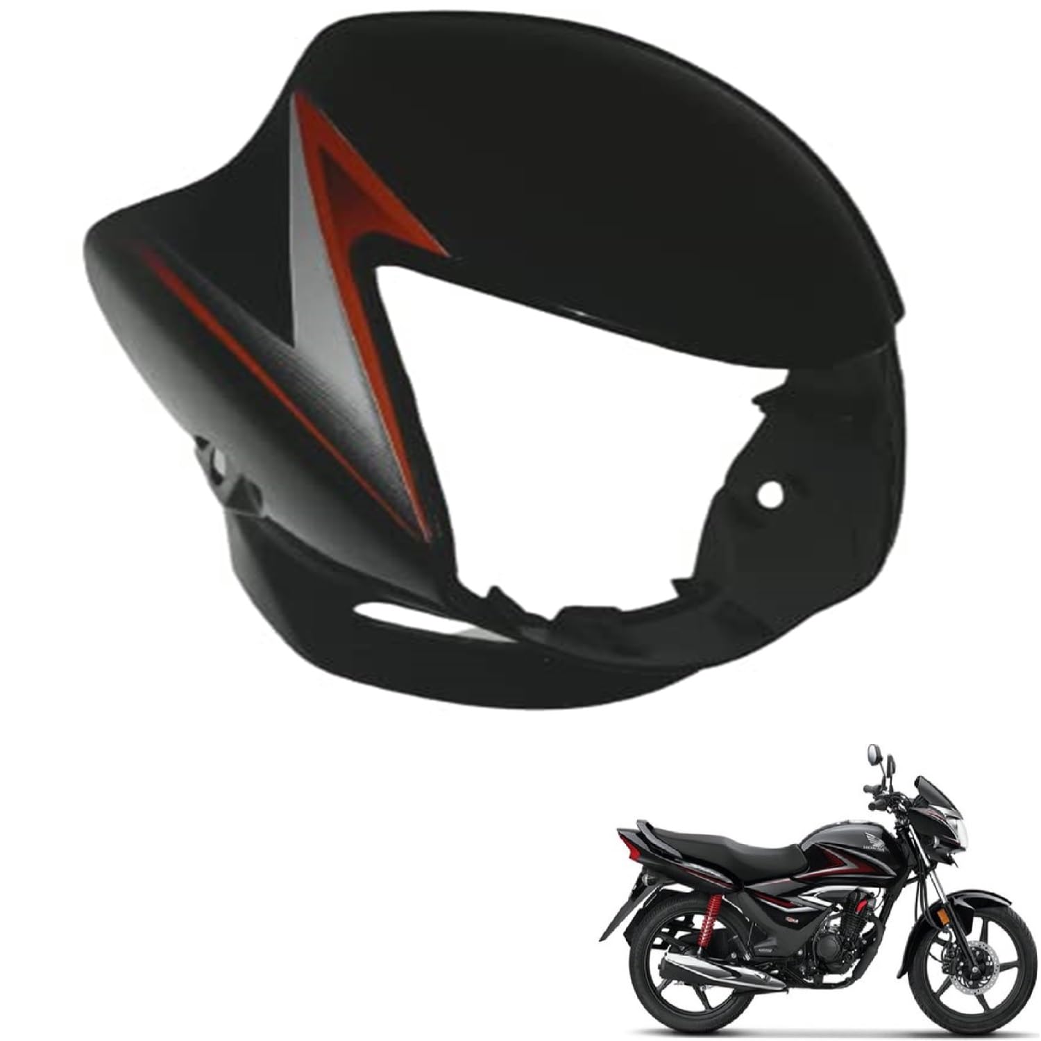 AeroParts Bike Headlight/Head Light Visor Black for Shine Old Model Type 3-picture-18