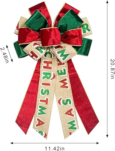 Miniatura 9 de Lazo grande de San Valentín para corona, lazos de terciopelo rojo para decoración de valla de pared de puerta delantera, borde dorado, corona de