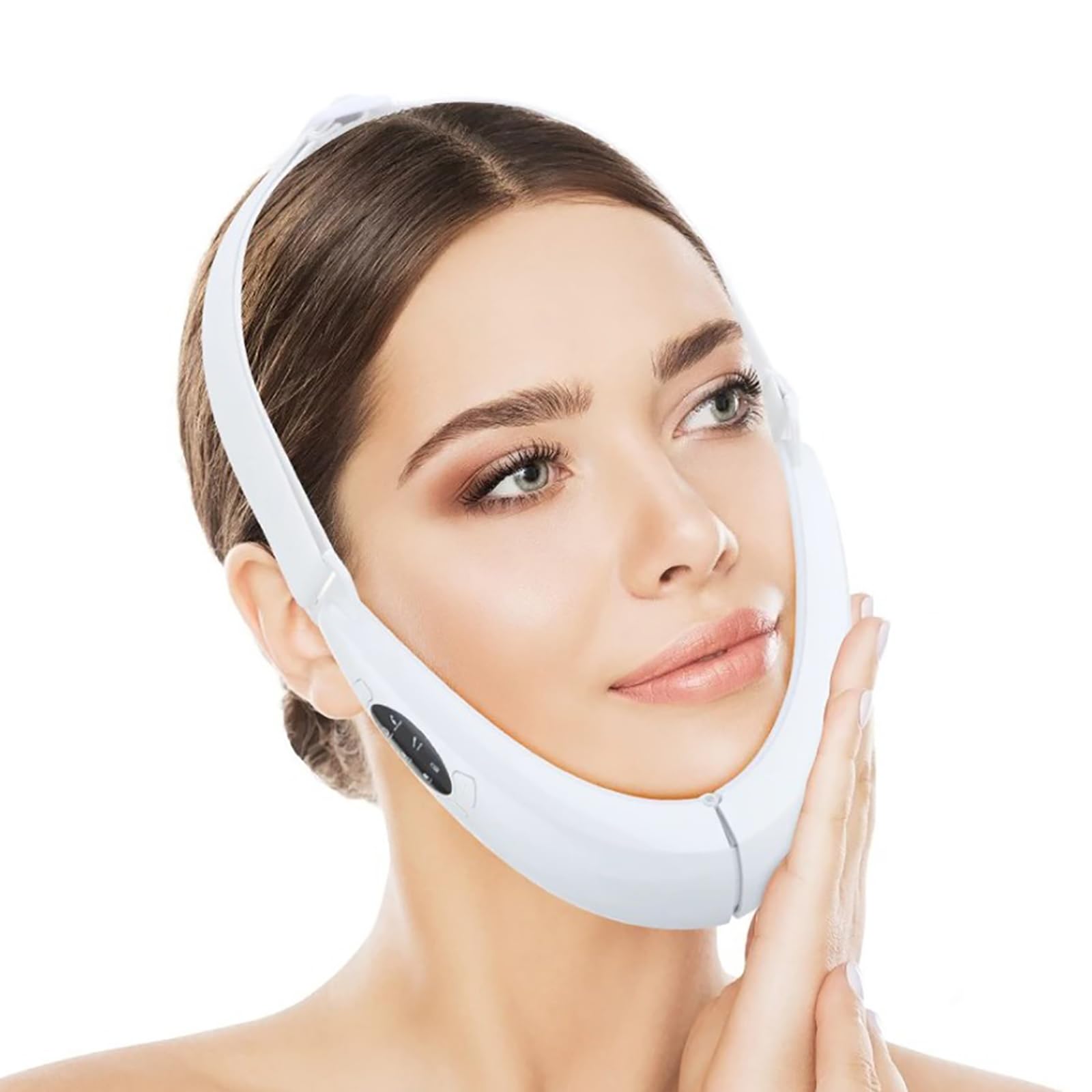 iksvmsis Reductor De Papada Lifting V-Face, EMS Masajeador Facial, Reductor De Papada Masajeador Facial Electrico, Máquina De Levantamiento Facial para Reafirmar El Estiramiento Facial(Color:White)