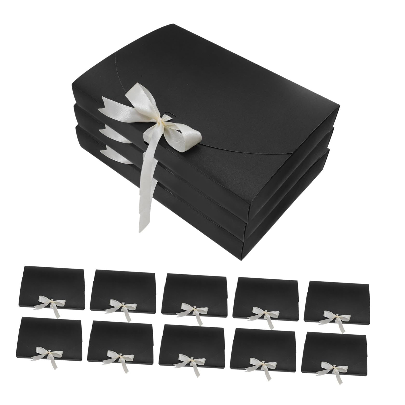 GALPADA Vielseitige Geschenkverpackung aus Papier 20 Stück Schwarze Geschenkbox mit Premium Haltbarkeit für Schals und Handtücher für Geburtstage und Reisen