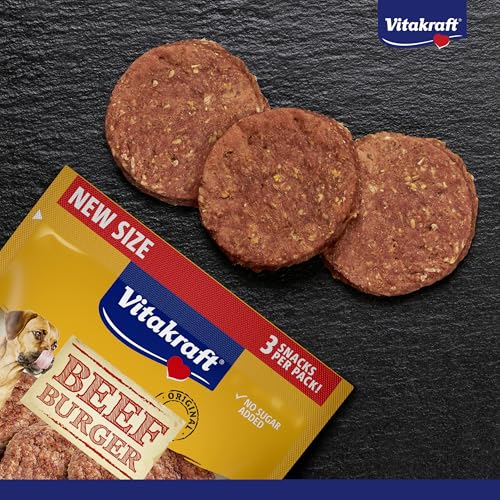 Vitakraft Beef Burger, Hundeleckerli, für zwischendurch und unterwegs, ohne Zusatz von Zucker (1x 27g)