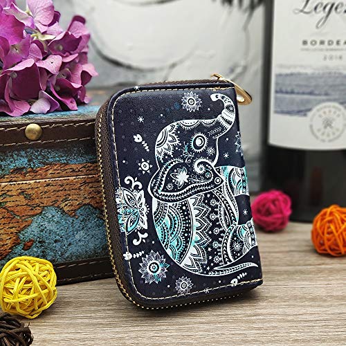 Moyyo Rfid Credit Card Holder Case Leather Printed Zipper Card Case Wallet For Women Girls #TOP5