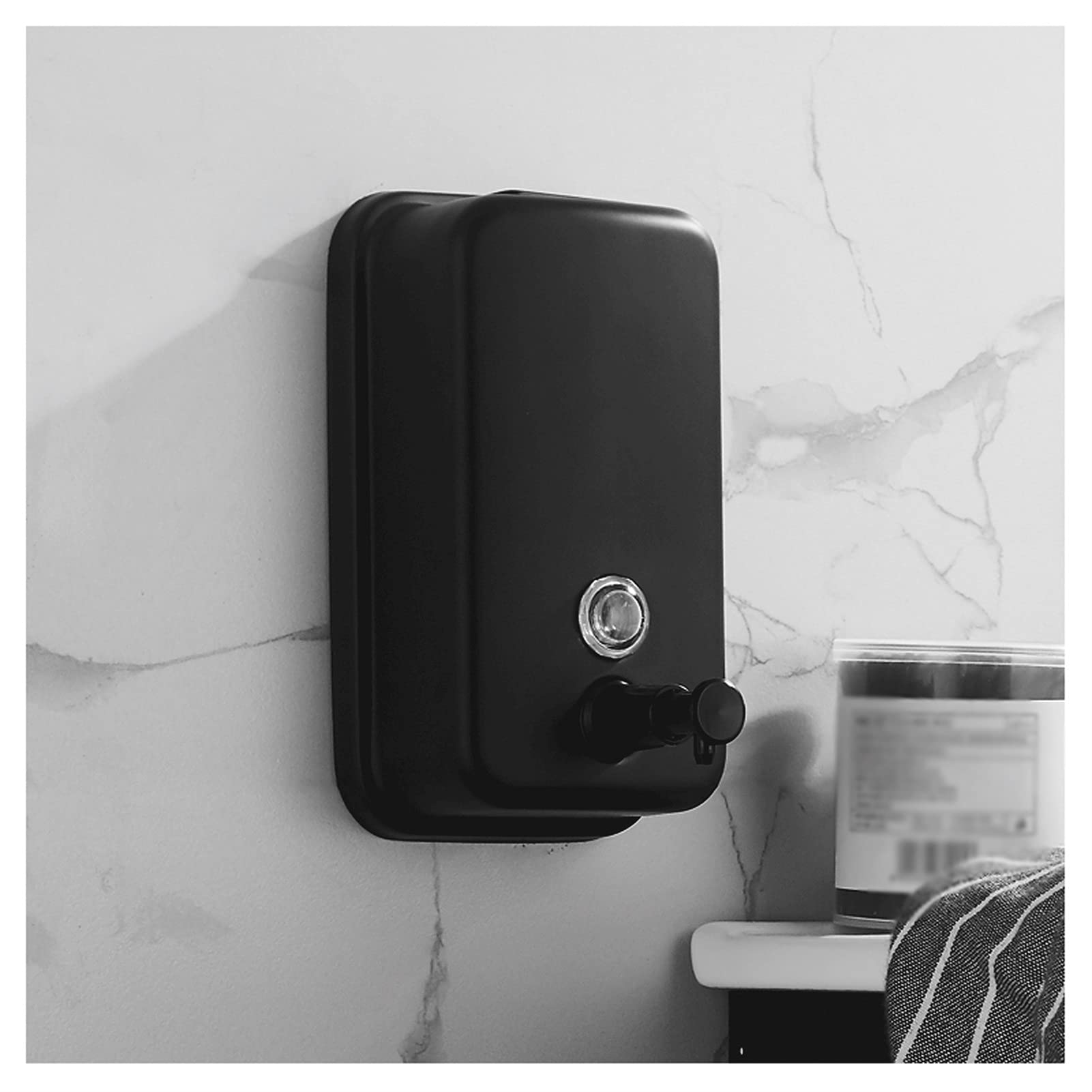 dispenser sapone/Dosatori per sapone liquido Dispenser di sapone nero senza punzoni Acciaio inossidabile Manuale Sanitizer Box, opzioni multiple di capacità, commerciale o residenziale Erogatore del S