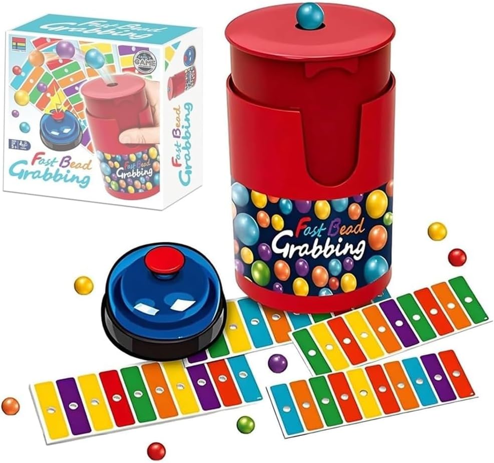 Fast Bead Grabbing Match Color Bingo Game, Color Line Board Game, Match Colors Line Bingo Board Games Set, Focus Colors Fun Recognition, and Hand-Eye Coordination, for Group Party and Family