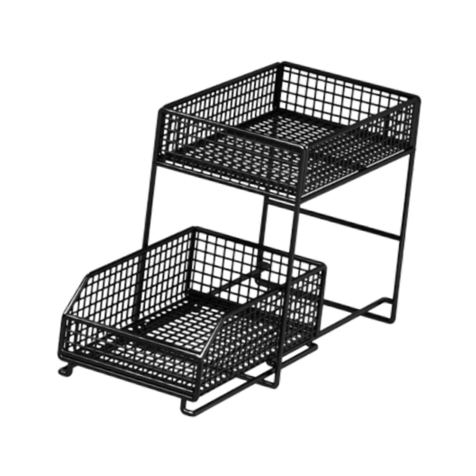 Qianly Organizador Bajo Fregadero con Deslizante Estante de Hierro Robusto y Capacidad Ampliada Adecuado para Baño Cocina Dormitorio Organización, tal como se describe, S