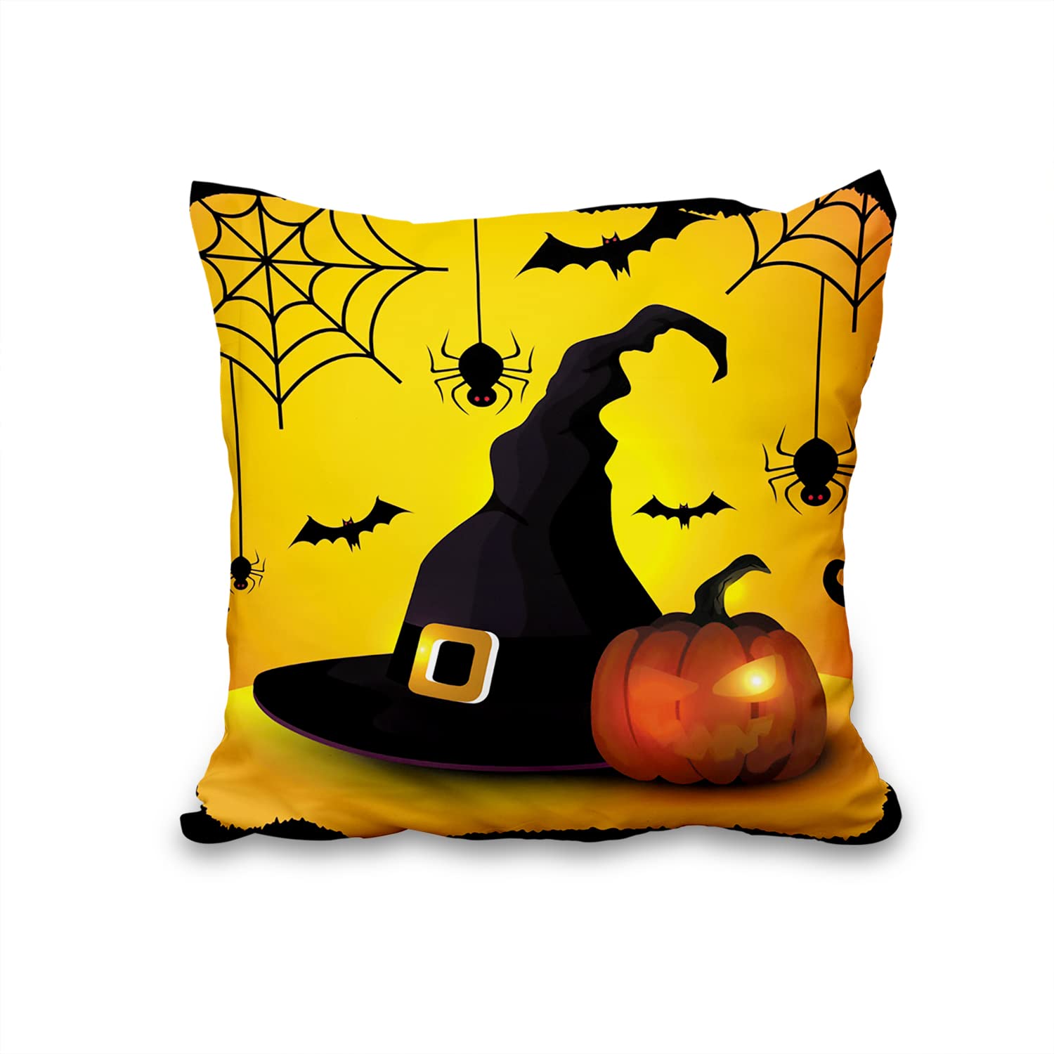 AELS Set Di 2 Cuscini Pipistrello In Peluche Per Halloween - 60 E 50 Cm - Morbidi E Neri