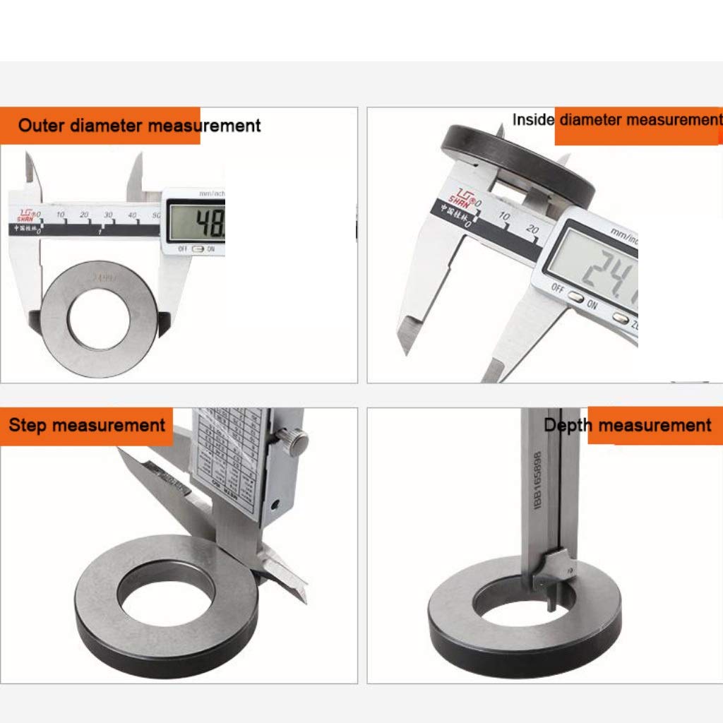 GCX Herramientas de medición Pinzas de electrónica Digital del calibrador Vernier de Acero Inoxidable de Alta precisión Industrial Rango: 0-200mm preciso