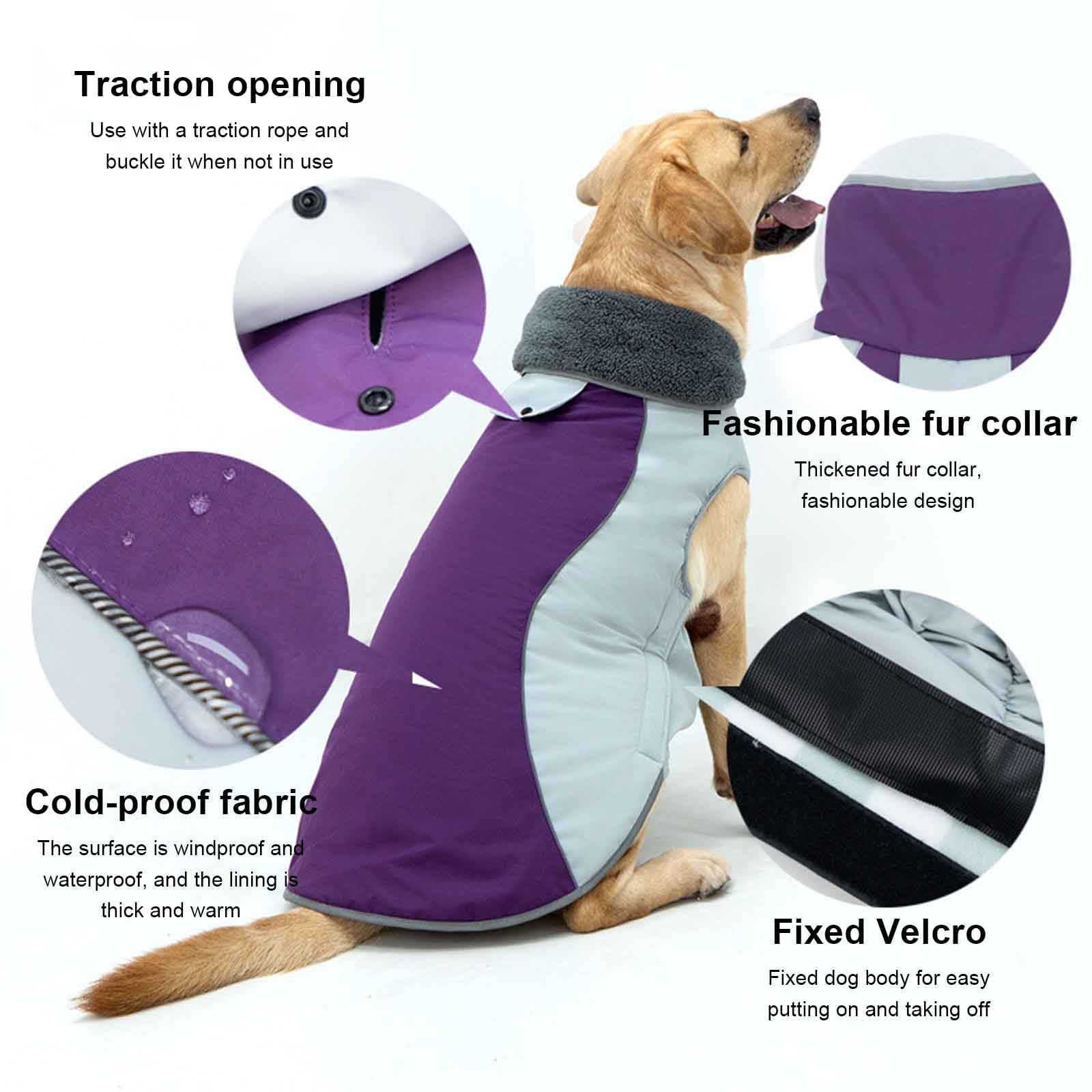 Hundemantel Wasserdicht, Warme Hundejacke, Hunde Wintermantel Mit Geschirr Offnung, Für Den Spätherbst Und Den Frühwinter, Für Mittelere Und Große Hunde,Black+Brown,XXL