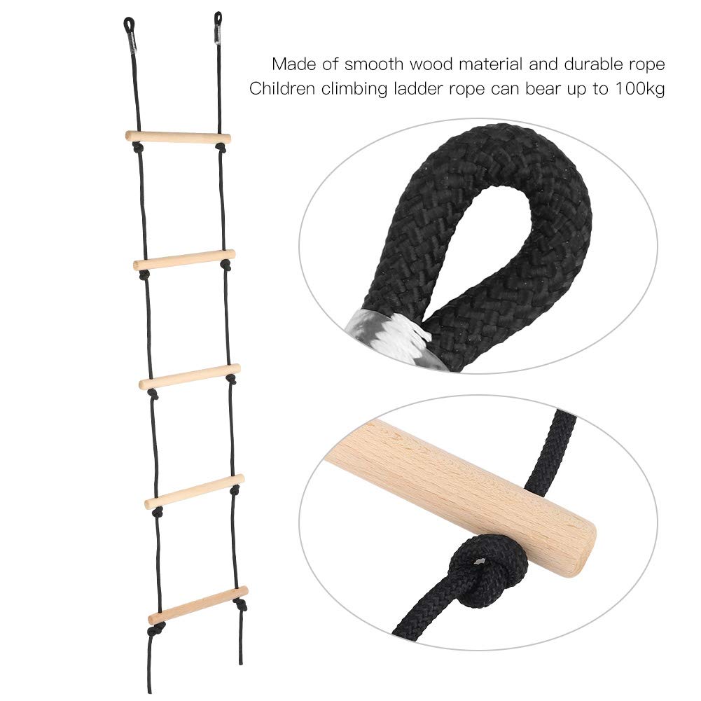 Climbing Rope Ladder Wooden Fitness Equipment for Children Balancing and Strength Training Games