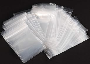 300pcs Ziplock Small Clear Plastic Grip Seal Reusable Resealable Pouches Snap Bags for Kitchen Craft Beads Jewellery Samples Cookies Sweets Storage