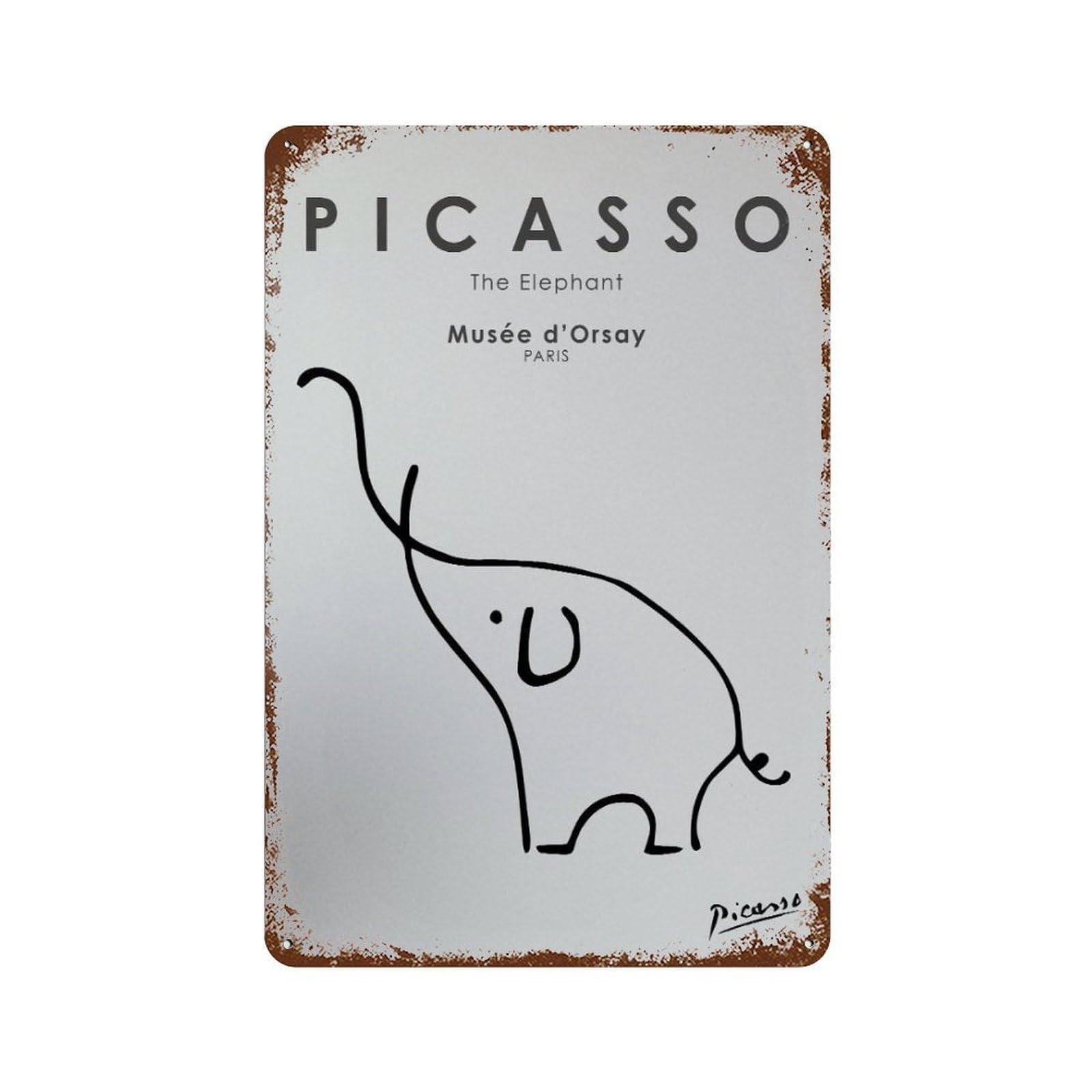 xiaoxiaoshen Picasso Line Minimalist Gallery Wall Decor Art Metal Tin Poster Modern Home Decor Art Home Bar Shop Decorations Vintage Sign 30x20cm