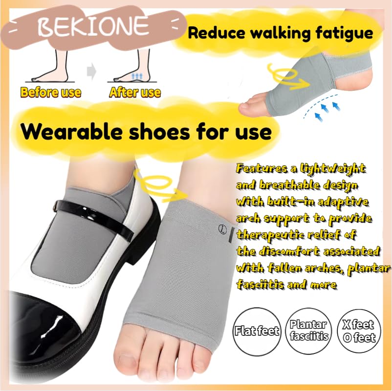 Miniatura 4 de Suela acolchada con soporte de arco, protector de pie para fascitis plantar, correa de fijación del talón para alivio del arco, trabajo de pie,