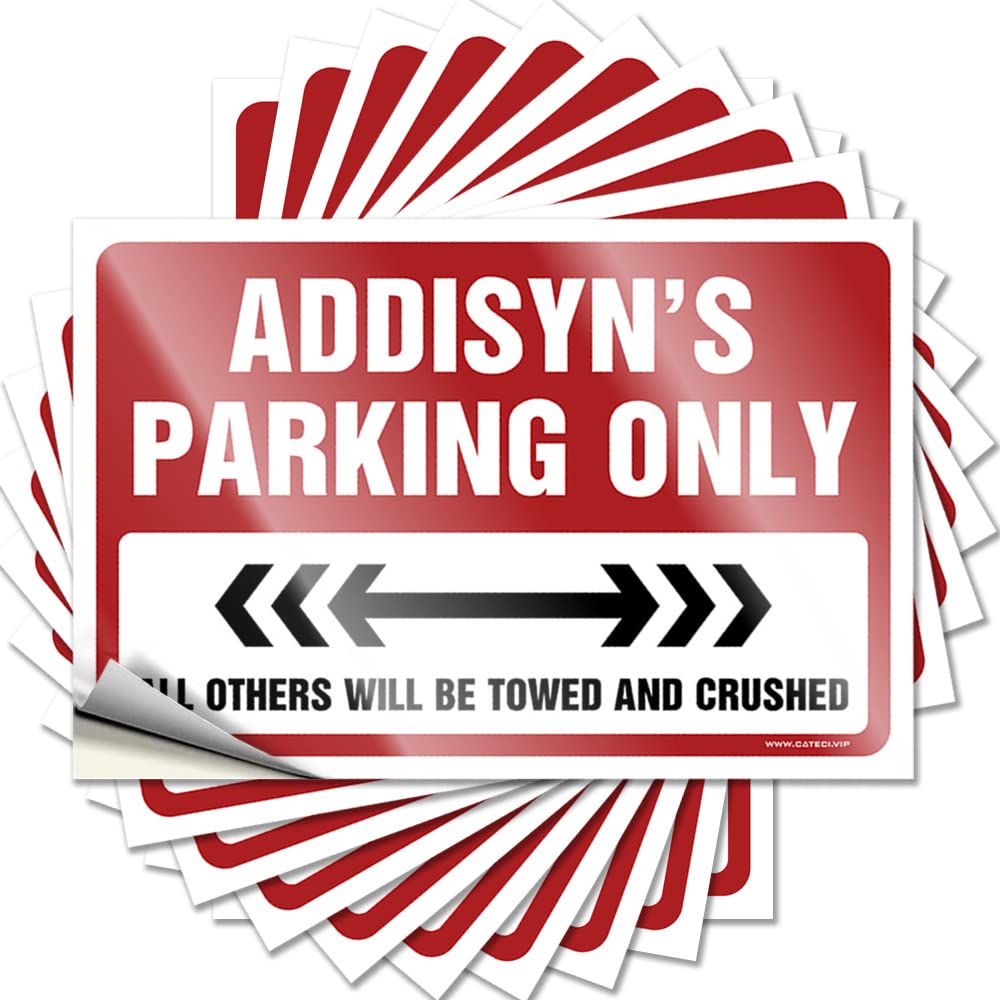 Assorted Stickers, Playroom Decor Nice Addisyn's Parking Only | Funny Quote Classroom Decals(12X18CM)