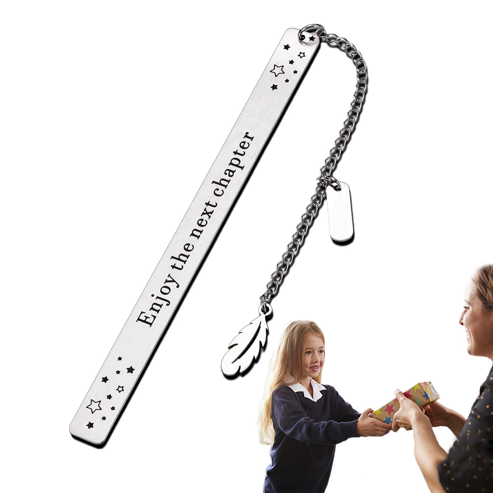 de metal para profesores, marcapáginas para amantes de los libros,Etiqueta de agradecimiento al profesor de letras inglesas | Colgante de hoja de metal, marcapáginas, decoración de graduación, colgant