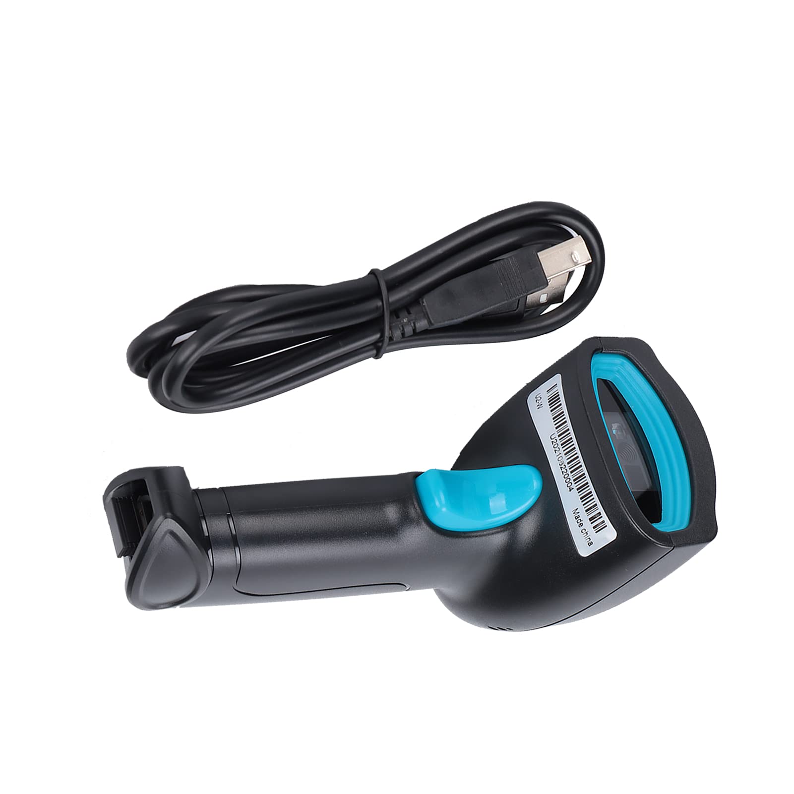 Tragbarer Barcode-Scanner, 360°-Lesung (Schwarz Blau)