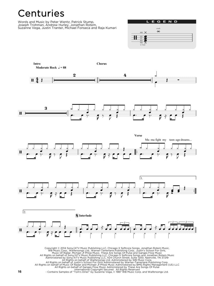 Drum Chart Hits: 30 Transcriptions of Popular Songs