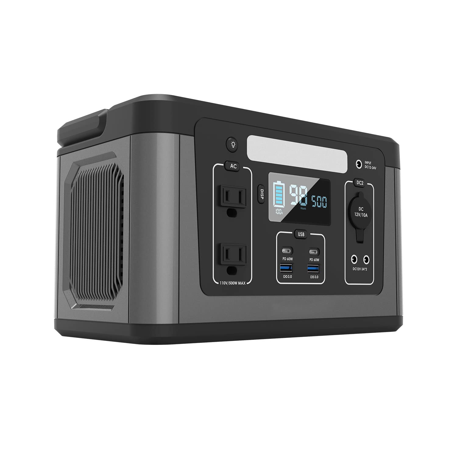 PHASFBJ 560Wh Outdoor Mobile Lithium Battery Pack,Support Type-C PD 100W charging, QC 3.0 Fast Charging,for Home Use Backup Outage Emergency Outdoor Camping RV/Van,110V/60Hz