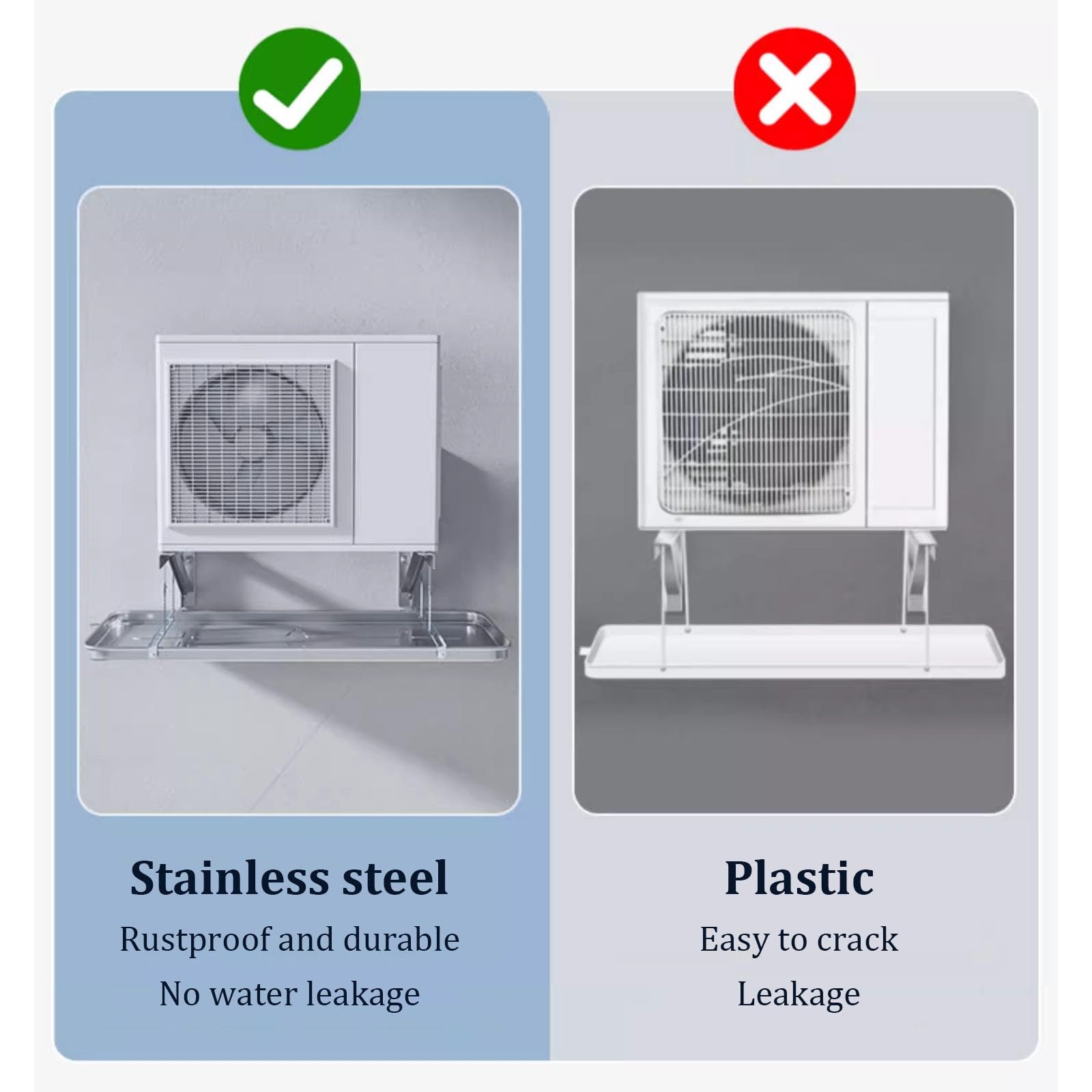 Bandeja de Goteo para Aire Acondicionado, Bandeja de Drenaje de Condensado, Bandeja de Goteo del Colector de Agua HVAC con Tubo de Drenaje y Kit de Instalación(100 * 47.5 * 3.8cm)
