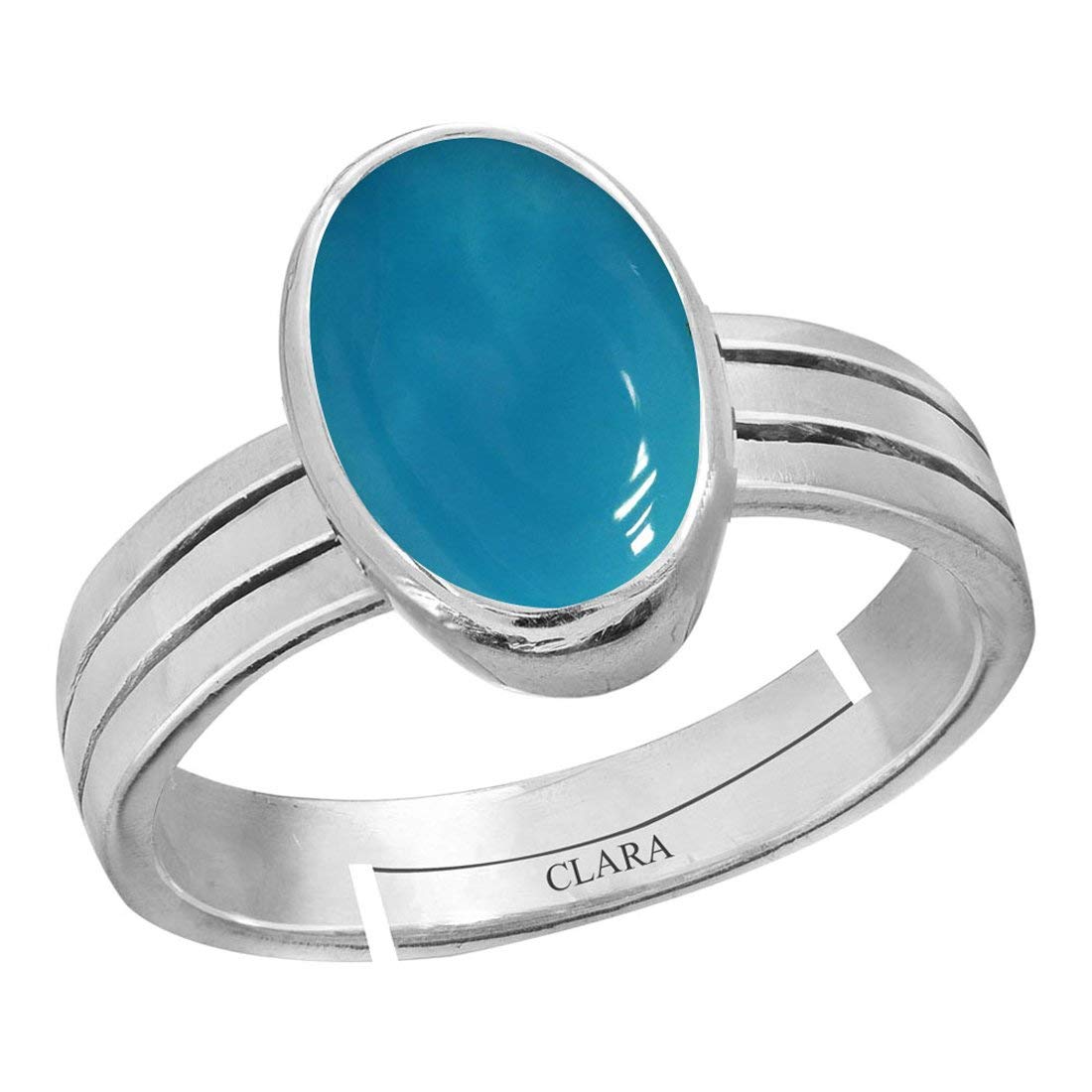 Clara Turquoise Firoza 6.5cts or 7.25ratti Stone Silver Adjustable Ring for Men (B08W9P19X4) Amazon Price History, Amazon Price Tracker