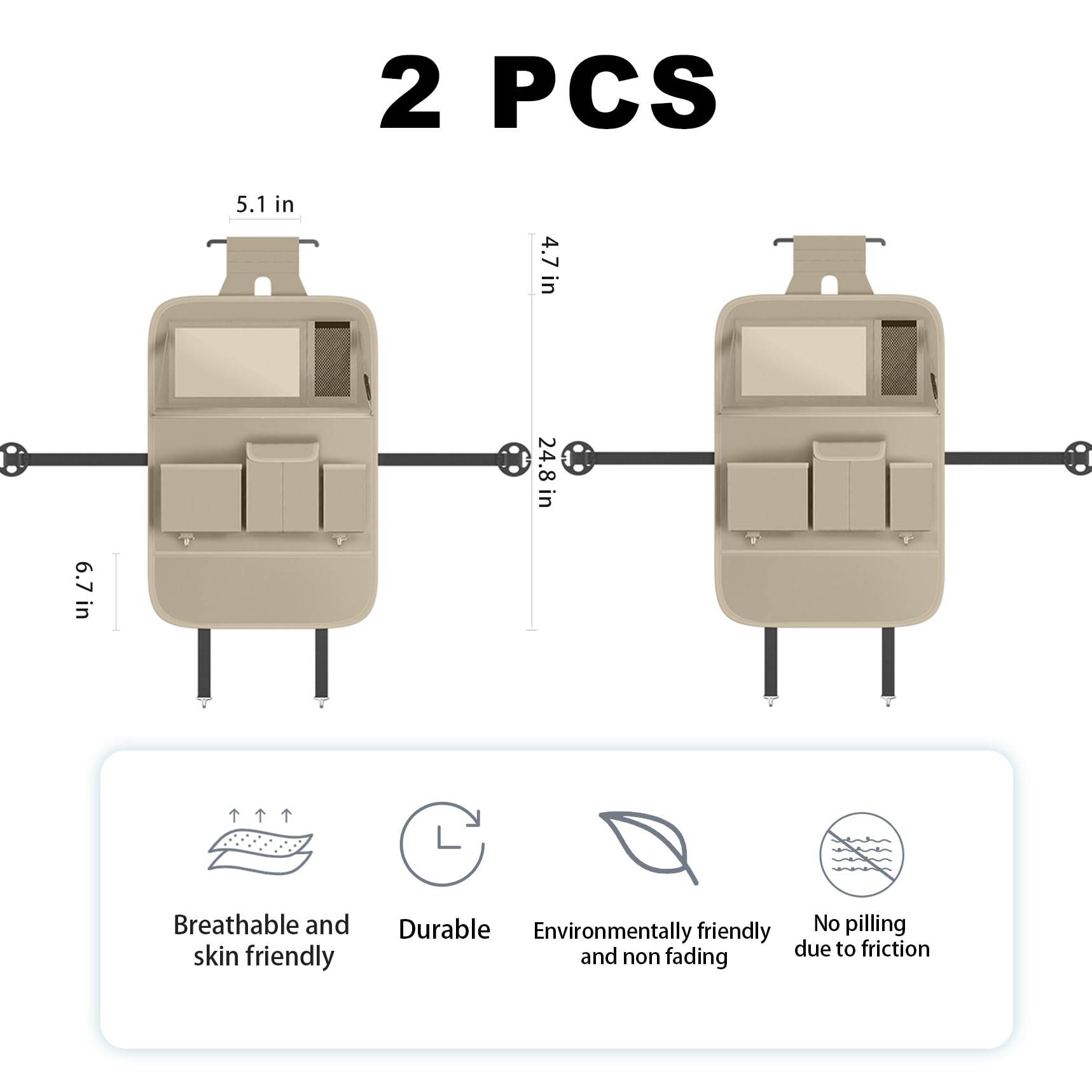 Car Seat Organizers Multi-functional Back Seat Protectors Storage Pouches and Tray Holders for Cars Kids Seat Back and — view 2