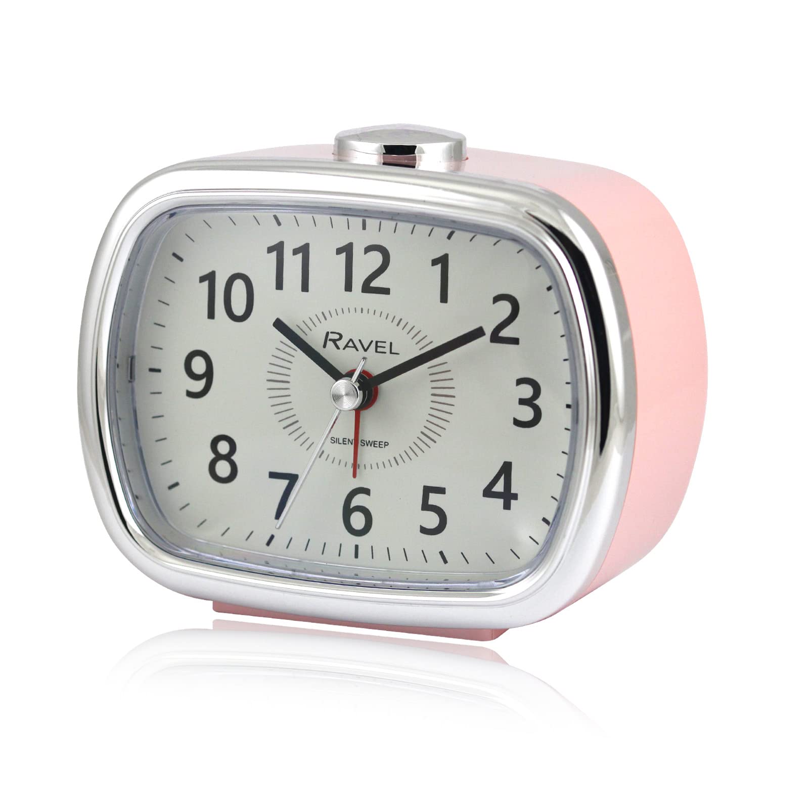 Ravel Petit Réveil De Voyage RC038 - Quartz Analogique, Piles, Alarme, Noir/blanc/rose, Neuf