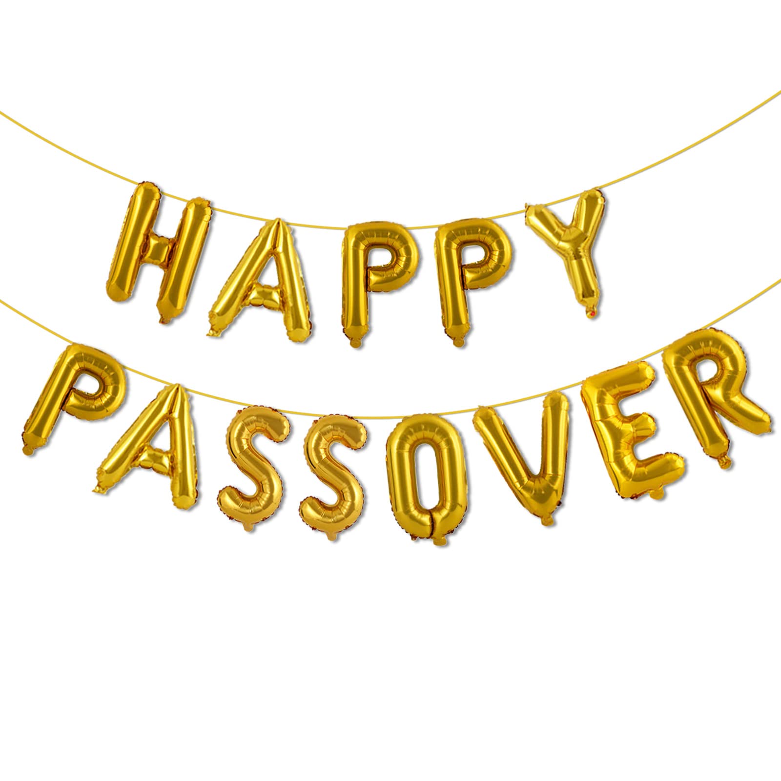 Rainlemon Happy Passover Gold Foil Balloon Banner Jewish Pesach Festival Party Indoor Outdoor Photo Booth Backdrop Decoration