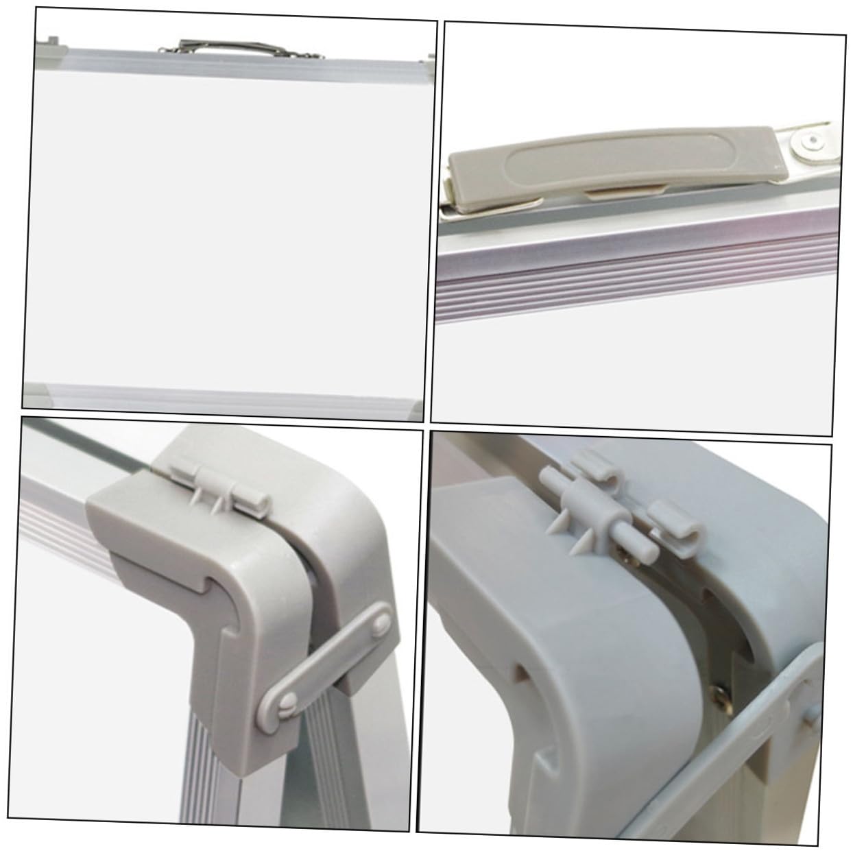 WOONEKY Lavagna in Lega di Alluminio e Abs Cancellabile a Secco Magnetica Bianca Pieghevole Doppia Faccia Portatile per Casa e Scuola, per Insegnanti e Studenti