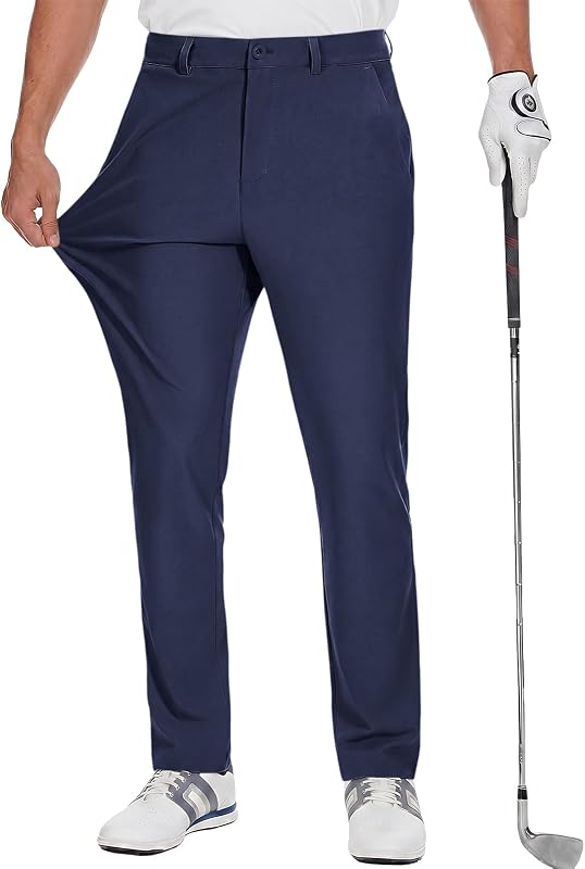 Runcati Mens Golf Pants Stretch Dress Work Pants Casual Slacks 30"/32"/34"
