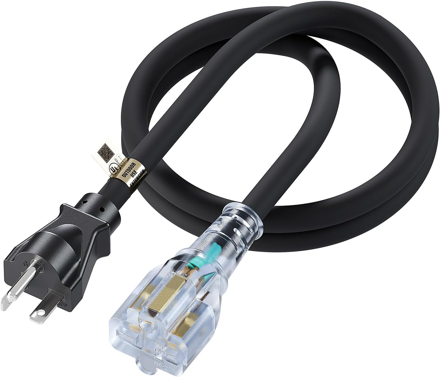 25ft Outdoor Extension Cord By AC WORKS - 20 Amp, NEMA 6-20P To 6-20R, 12/3 AWG 3 thumbnail image