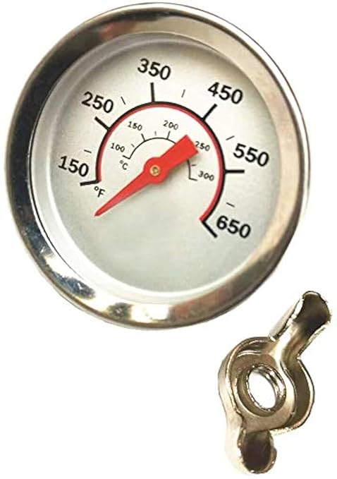 1.8 Inch Barbecue Grill Temperature Gauge for CharBroil Models Pit BBQ Thermometer Fahrenheit and Heat Indicator for Meat Cooking, Stainless Steel Temp Gauge