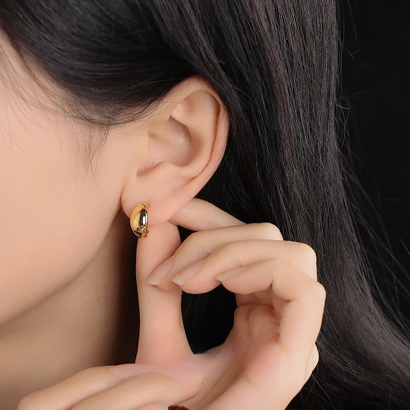 Irregular C-Hoop Earrings for Women Sustainable 18K Gold Plated Recycled Brass Hypoallergenic 925 Sterling Silver Posts PVD Coated Modern & Versatile - Image 4