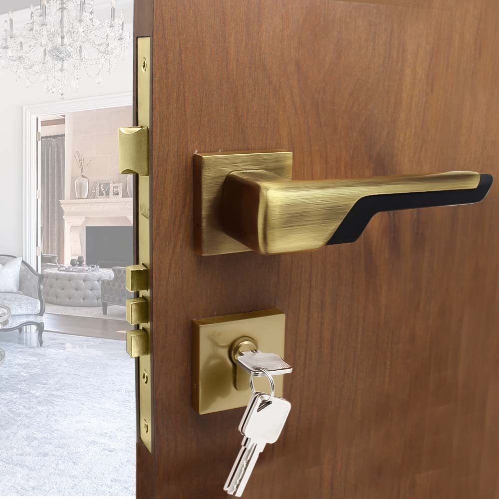 Volo Luxury Series Mortise Door Lock | Bedroom Door Lock with Brass Cylinder and 10" Lock Body for Home/Hotels/Office with 3 Brass Computerised Keys (Antique/Black) (B0BN3XBF6G) Amazon Price History, Amazon Price Tracker