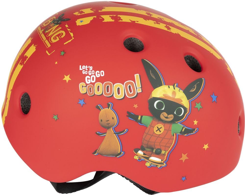 Casco street ciclo-skateboard bambino coniglietto Bing bici bicicletta (taglia S) 48-52 cm protezione rosso