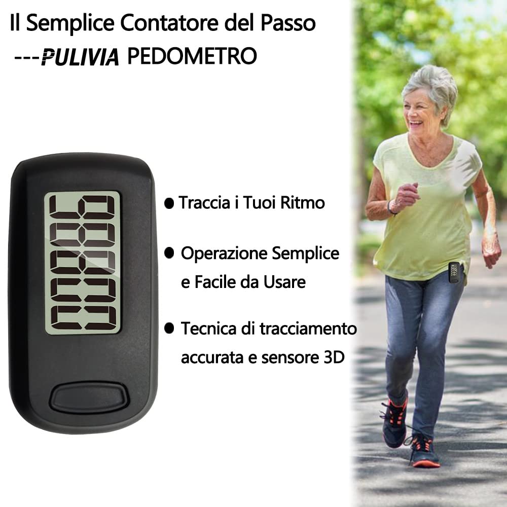 Pedometro Pulox PS-100 | Contapassi 3D Senza App | Display Large | Verde - Foto 8