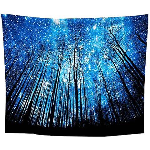 JMYDecor Sunset Wall Tapestry, Forest Tree Tapestry Mountain Wall Hanging Psychedelic Nature Landscape Tapestry Home Decoration for Bedroom Living Room Cover