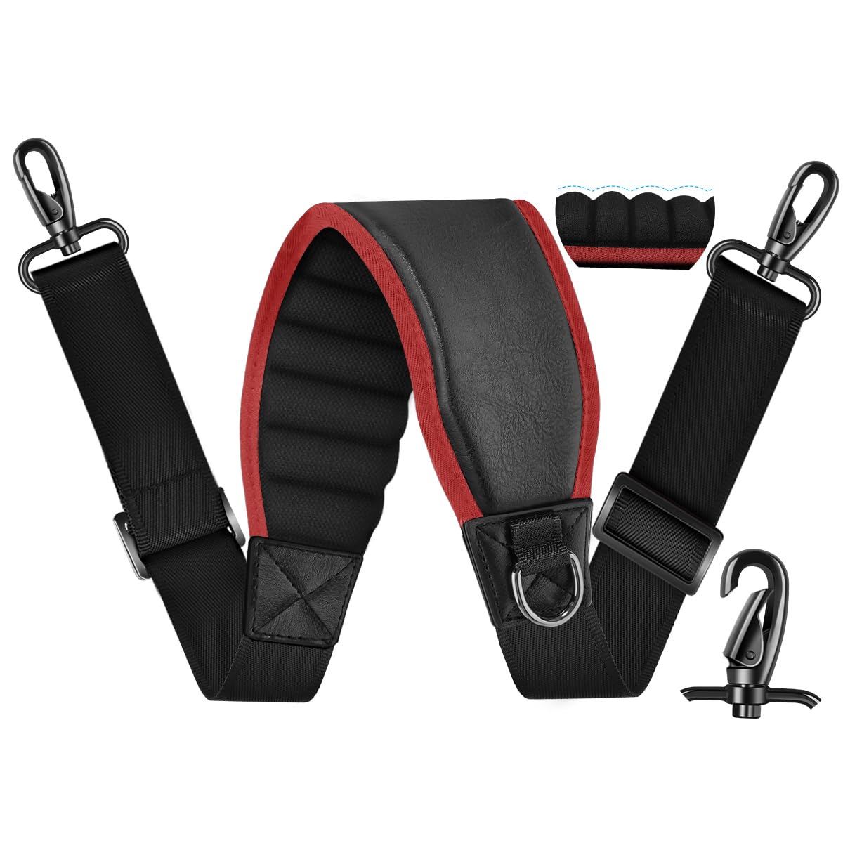 ZINZ 77" Shoulder Strap with Neoprene Thick Padded, Universal Bag Strap with Double Adjustable Buckles and Metal Swivel Hooks