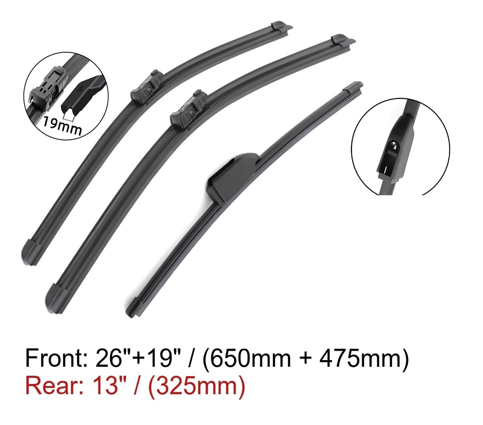 Tergicristalli Parabrezza per Jaguar per F-Pace 2017 2018 2019 2020 Auto Anteriore Posteriore Tergicristallo Spazzole Accessori 26 "+ 19" + 13 "